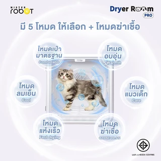 Mister Robot เครื่องเป่าขนสัตว์เลี้ยง ตู้เป่าขนสัตว์เลี้ยงอัจฉริยะ รุ่น Dryer Room Pro ขนาดใหญ่ที่สุด 72