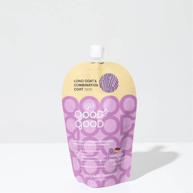 GoodGood Dog and Cat Shampoo for Long and Combination Coat – Smooth & Strength Formula 250 ml.