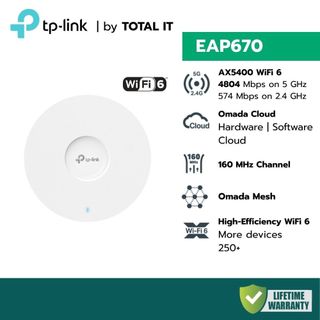 (พร้อมส่ง) TP-Link EAP670 Omada (AX5400) WiFi 6 AP ติดเพดาน 2.5G PoE สัญญาณแรง ครอบคลุม