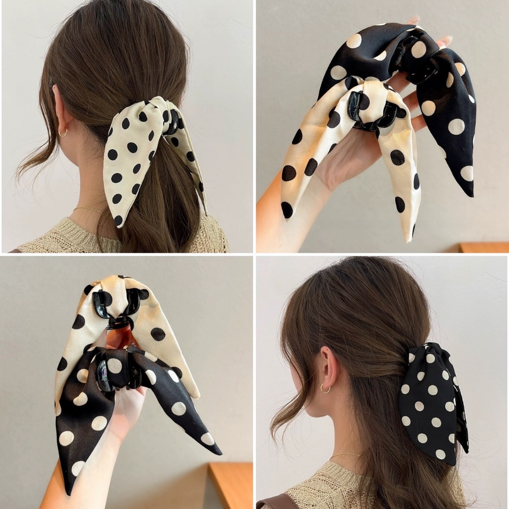 พร้อมส่ง!🇹🇭 ราคา/ชิ้น Polka Charm Bow กิ๊บโบว์ผ้าลายจุด ผ้าซาตินสุดหรู ปริ้นลายจุดใหญ่ สไตล์วินเทจคลาสสิค เนื้องานเกาหลี