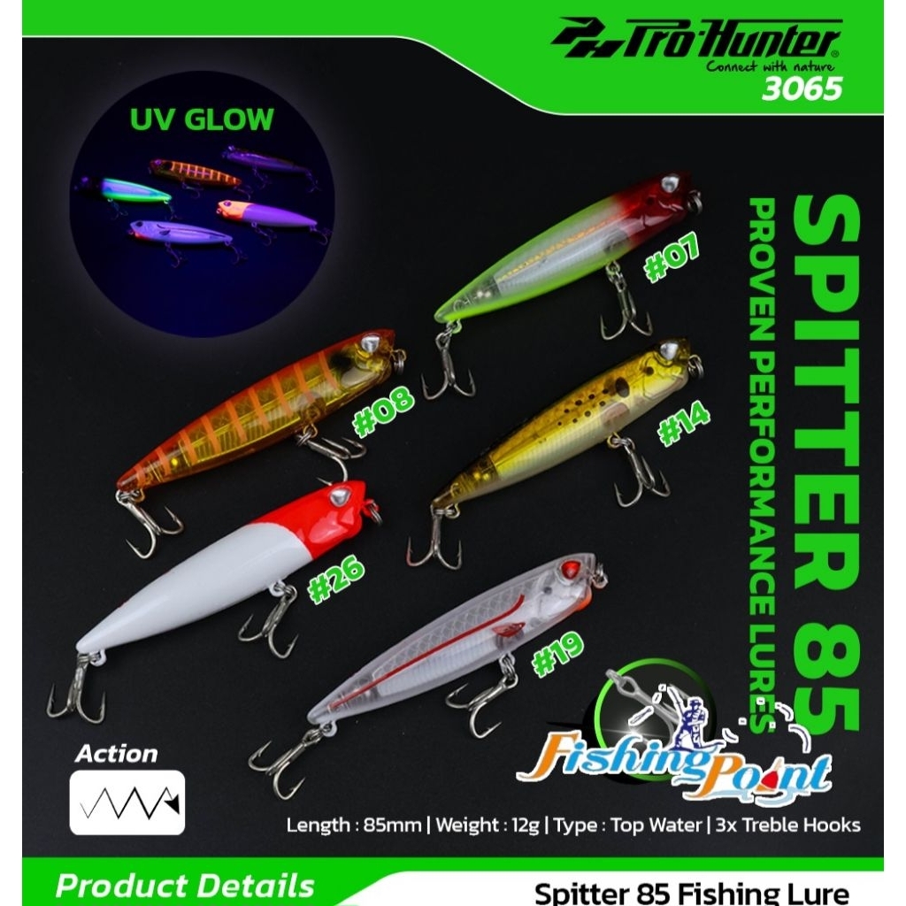 เหยื่อปลอม PRO-HUNTER SPITTER 85 Pencil top water
