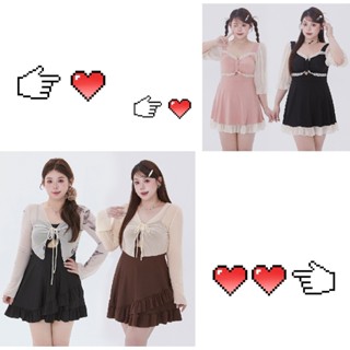 BIG Size  ชุดว่ายน้ำป้องกันรังสียูวี ชุดว่ายน้ำกระโปรง ชุดว่…