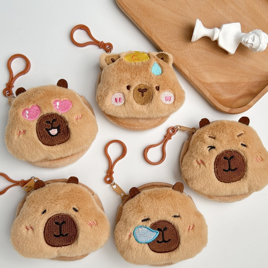 กระเป๋าใส่เหรียญ capybara ใส่บัตร ใส่ของจุ๊กจิ๊กงาน ใส่หูฟังไร้สาย ใส่เงิน กระเป๋าน่ารัก สำหรับใส่เหรียญ ใส่ธนบัตร