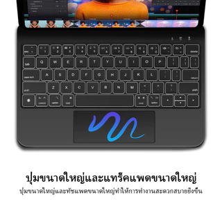 GOOJODOQ คีย์บอร์ดไทย เคสคีย์บอร์ดบลูทูธแบบไร้สาย Keyboard สำหรับ Ipad Pro 12.9 11 Air 4 5 10th Air6