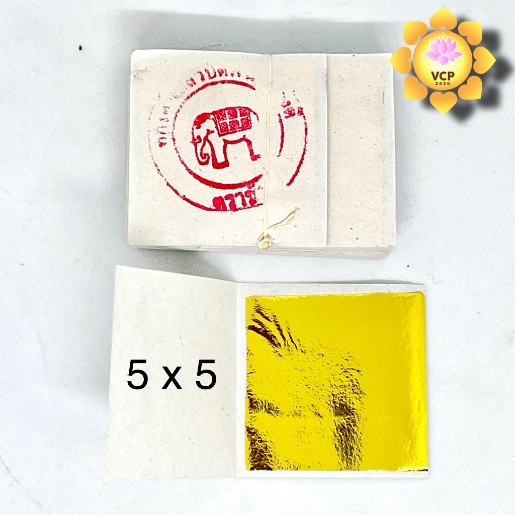 ทองคำเปลว K (วิทยาศาสตร์) (100 แผ่น) (ขนาด 2x2 , 3x3 , 5x5) ทองคำเปลววิทยาศาสตร์ ทองเปลว