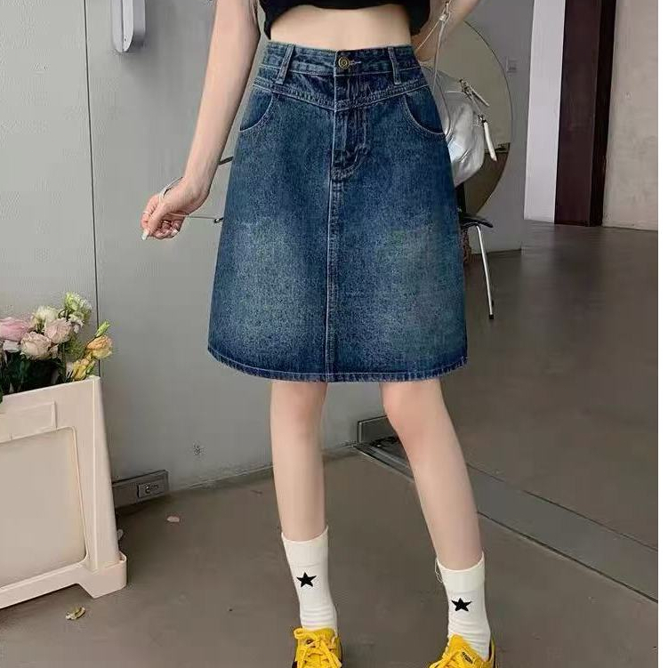 GHAOHES    กระโปรงยาวปานกลาง สาวอวบฤดูร้อนดูผอม（V62）
