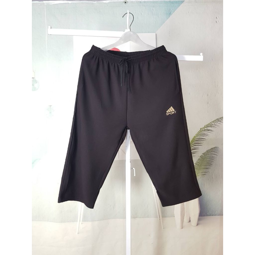 B7702 กางเกงผ้ายืดเกาหลีขา 7 ส่วนเนื้อนิ่มๆใส่สบายเอวมีเชือกผูกมีกระเป๋าสองข้างใช้งานได้จริง