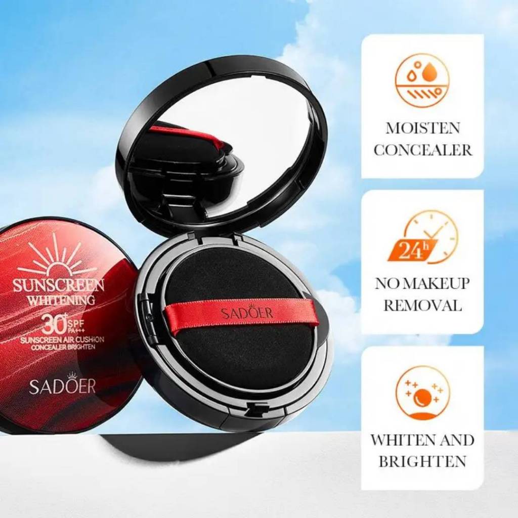 SADOER BBคูชั่น ป้องกันรังสียูวี มาพร้อมพับนุ่มแลกระจก 15g