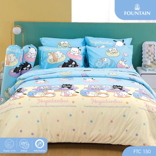 Fountain FTC150 การ์ตูน Hapidanbui ลิขสิทธิ์แท้ Sanrio สัมผัสนุ่มลื่น ชุดเครื่องนอนฟาวน์เทน ผ้าปูที่นอน ผ้านวม