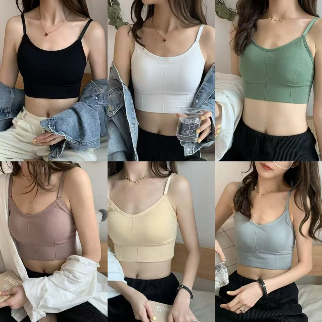 NY003 สปอร์ตบราตัวสั้น เสื้อครอป 🍭ชุดชั้นในไร้รอยต่อ แบบสวม สายคาดอก มีฟองน้ำในตัว ครอปกล้าม สายปรับได้ (พร้อมส่ง)