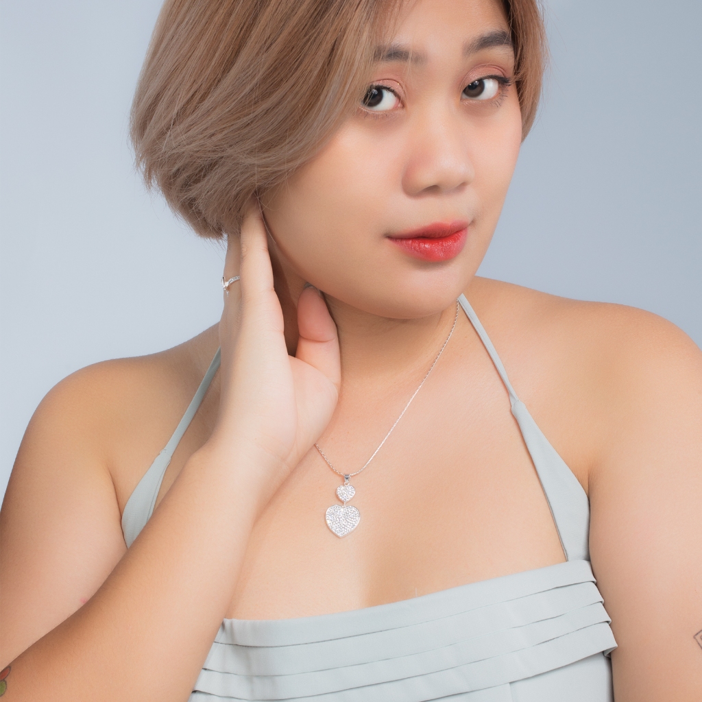 Louis Montini (Jewelry) Sterling Silver 925 Necklace สร้อยคอเงินแท้ 92.5% สร้อยคอผู้หญิง รูปหัวใจ LJNC13 ราคา ถูกที่สุด ดีลบีเคเค แกลเลอรีภาพที่ 6