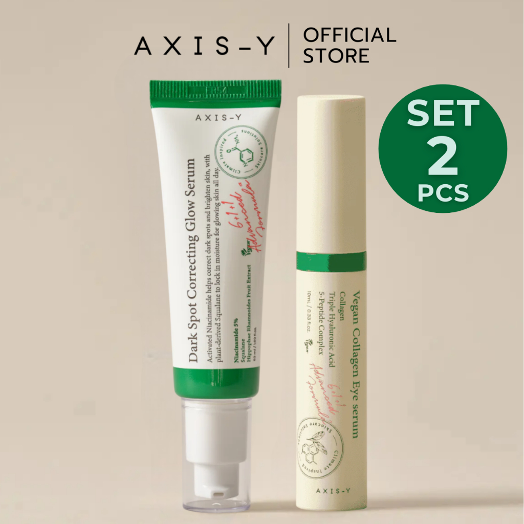 [SET] AXIS-Y Dark Spot Correcting Glow Serum+ AXIS-Y Vegan Collagen Eye Serum 10ml.
