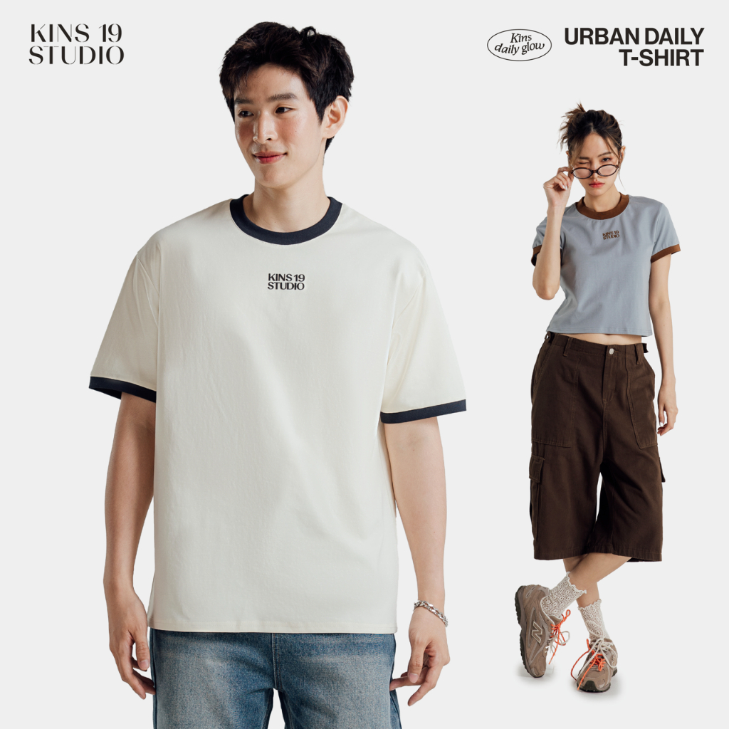 KINS 19 STUDIO |  URBAN DAILY T-SHIRT เสื้อยืดคอกลมคินส์ [TN19]
