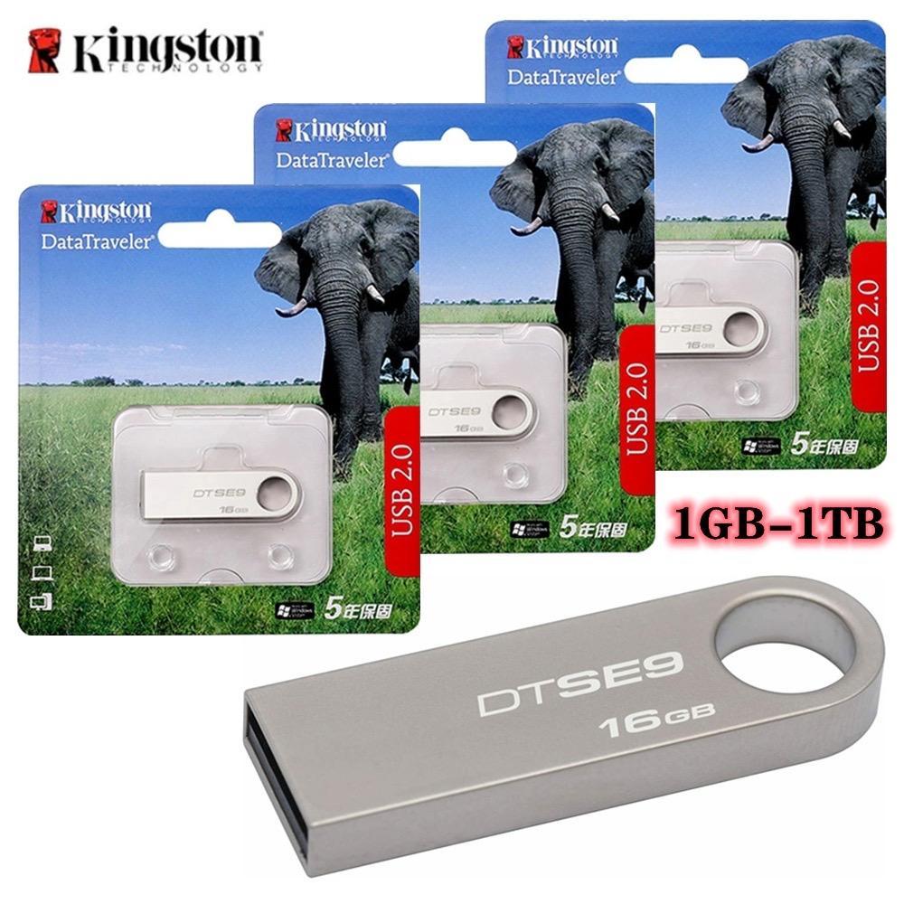 Kingston แฟลชไดรฟ์ USB 2.0 แบบโลหะ ขนาด 1GB 2GB 4GB 8GB 16GB 32GB 64GB 128GB 1TB