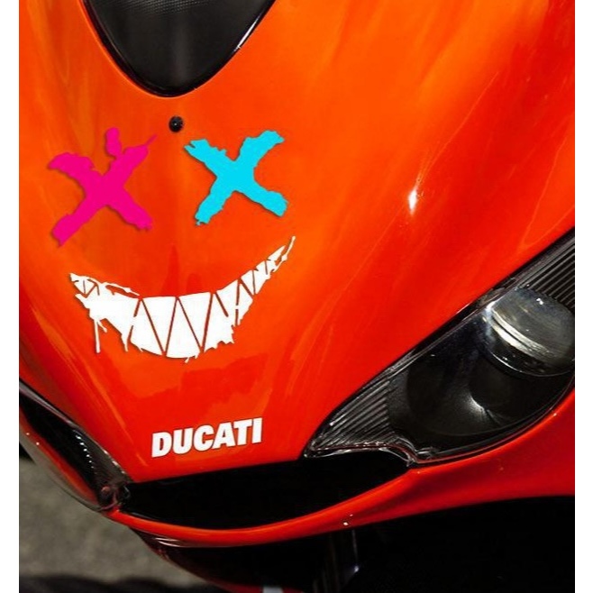 สติ๊กเกอร์ XX Devil Smile ฟันขาว ตาไขว้ สำหรับรถยนต์ มอเตอร์ไซค์ หมวกกันน็อค พร้อมส่ง - รูปที่ 2