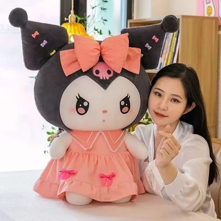 ตุ๊กตานุ่มรูปการ์ตูนแมวน่ารัก 30/50cm ตุ๊กตายัดนุ่น การ์ตูนอนิเมะสไตล์ม่วงดำ กระต่ายหวาน ของเล่นสำหรับเด็ก