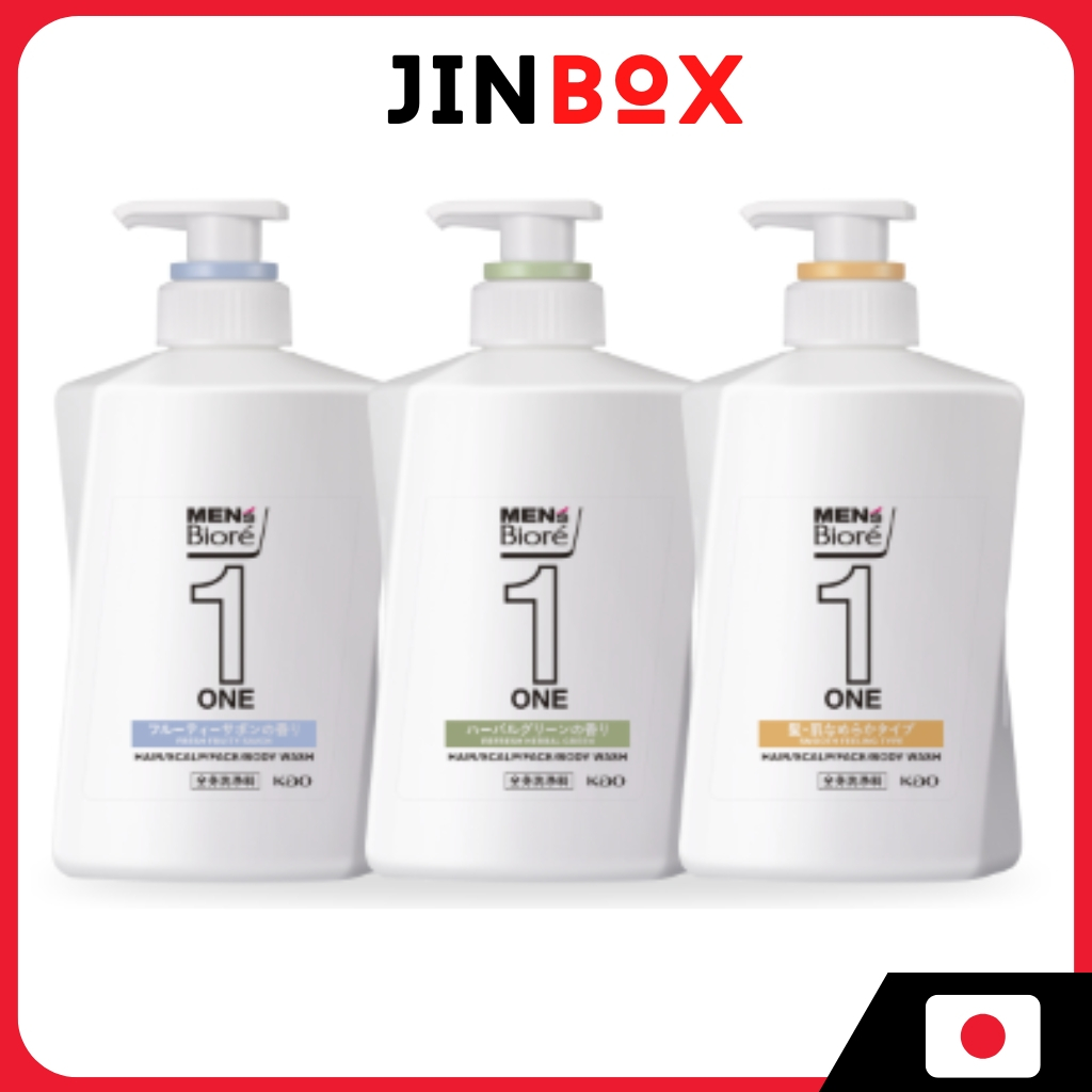 Men's Biore ONE All-in-One Body Cleanser for Hair and Skin เมนส์ บิโอเร วัน ออล-อิน-วัน บอดี้ คลีนเซอร์ สำหรับผมและผิว 480มล. {ผม ใบหน้า ผิวกาย}