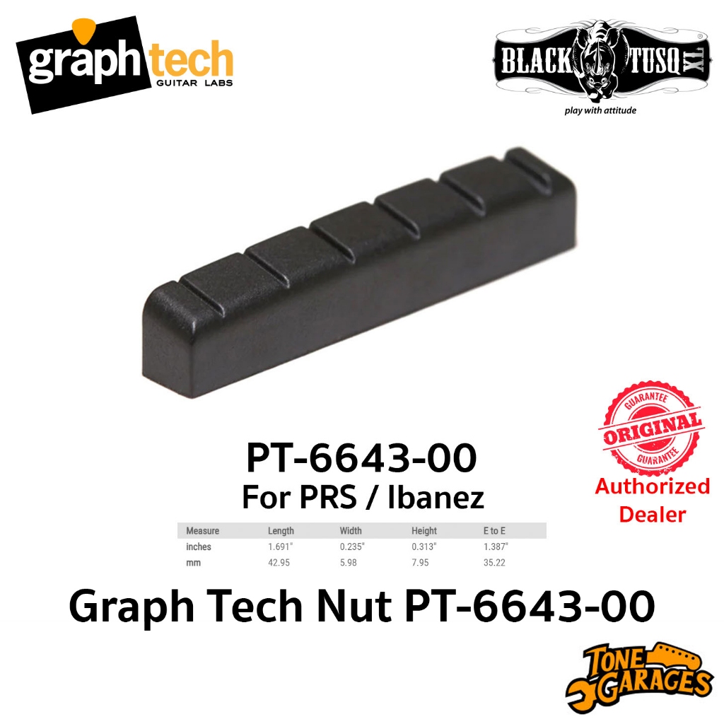 Graph Tech Black TUSQ XL Nut 43mm for PRS / Ibanez PT-6643-00 นัทกีต้าร์