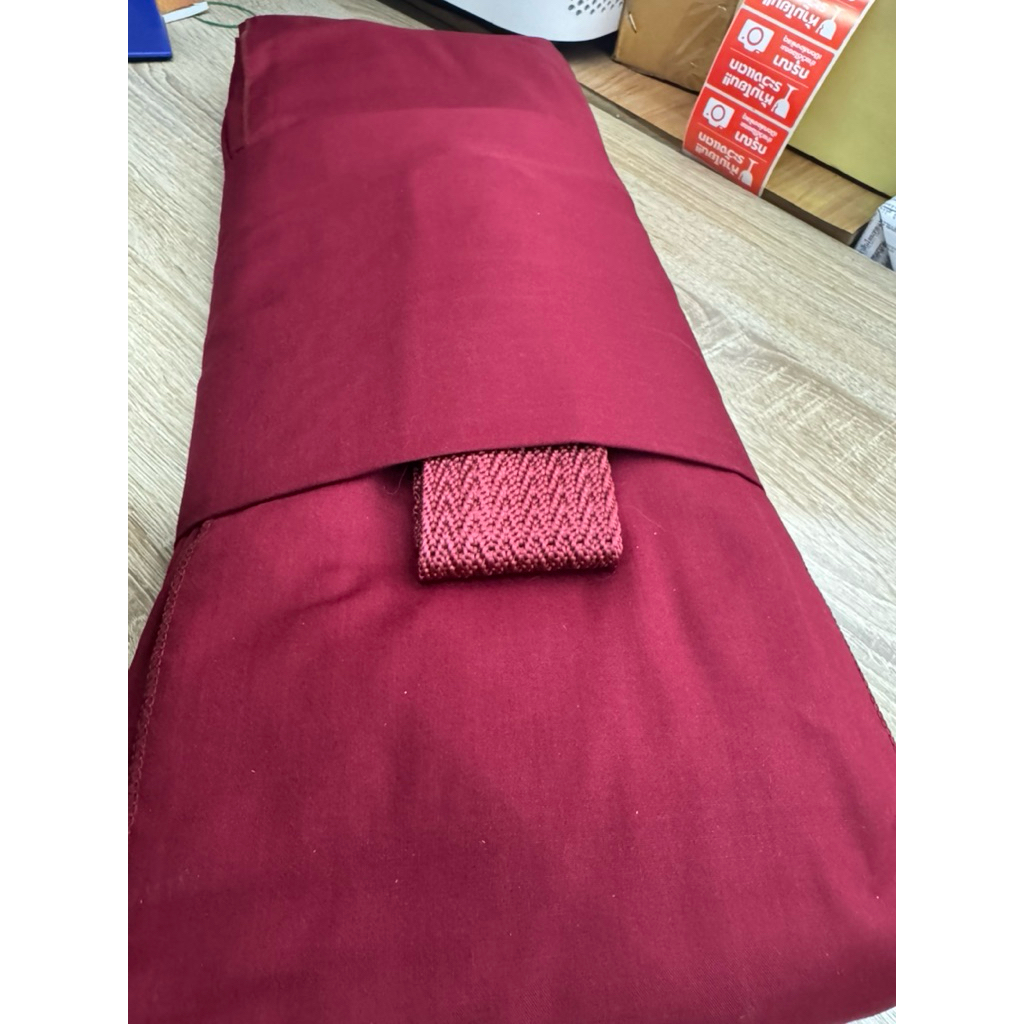 ผ้าไตร ไตรเต็ม ไตรครอง ไตรจีวร (7ชิ้น) โทเรเกรดA สีกรักแดง(สีพระพม่า) 1.9-2.0เมตร - รูปที่ 2