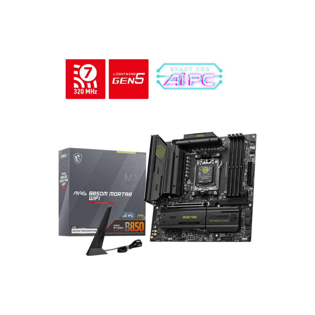 MAINBOARD (เมนบอร์ด) MSI MAG B850M MORTAR WIFI Ryzen 9000 DDR5 HDMI Wi-Fi 7 mATX