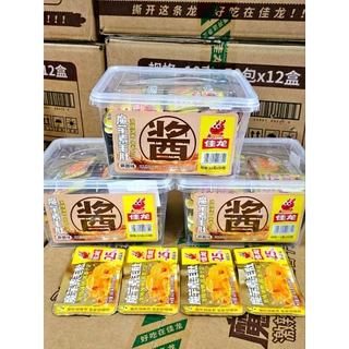 (ยกลัง12กล่อง) เจียหลงหมึกกรุบรุ่นกล่องพลาสติกใส20% กล่องละ50ซอง