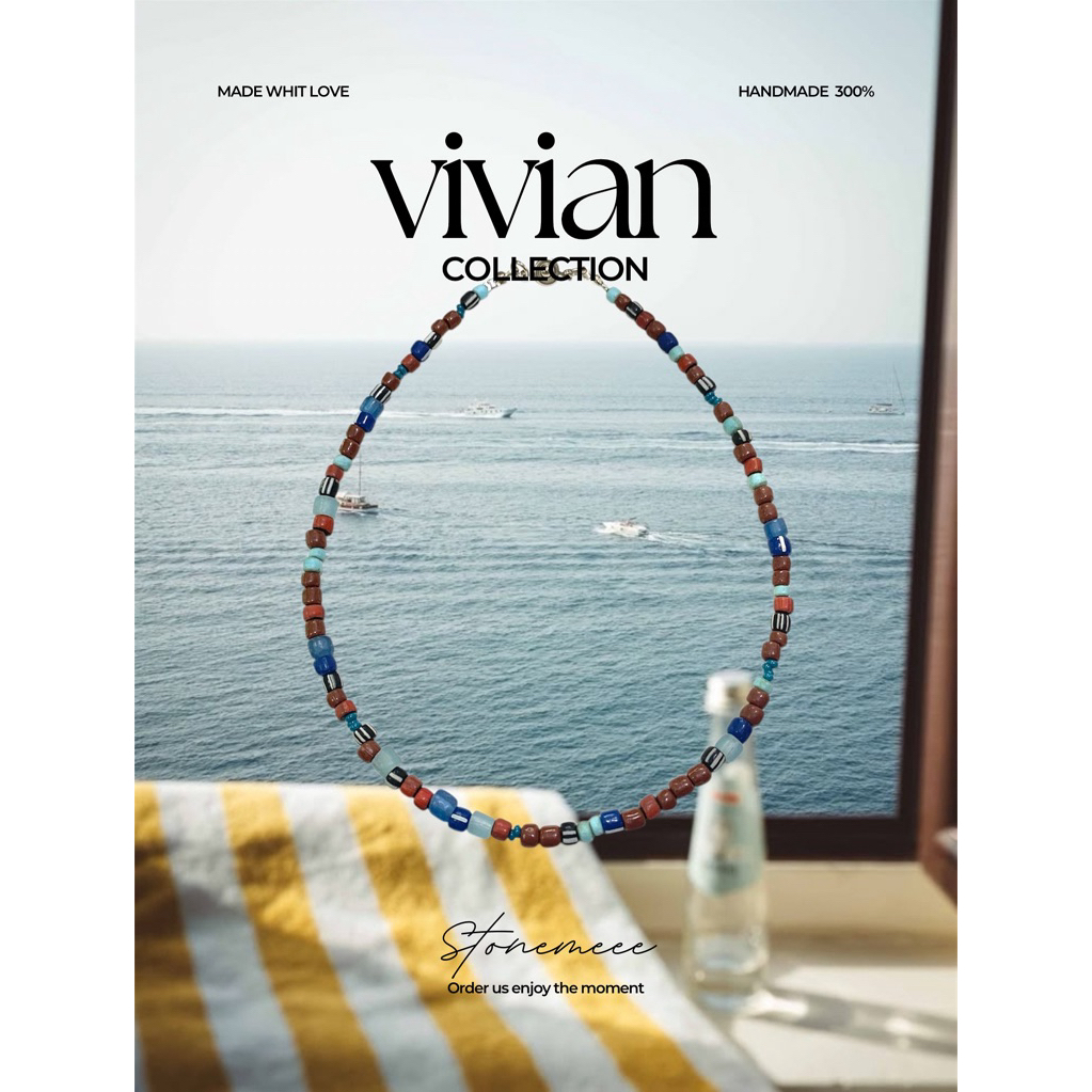 สร้อยคอข้อมือข้อเท้า/เซตทราวดีโทนฟ้าน้ำตาล 𝐕𝐢𝐯𝐢𝐚𝐧 🤎🩵