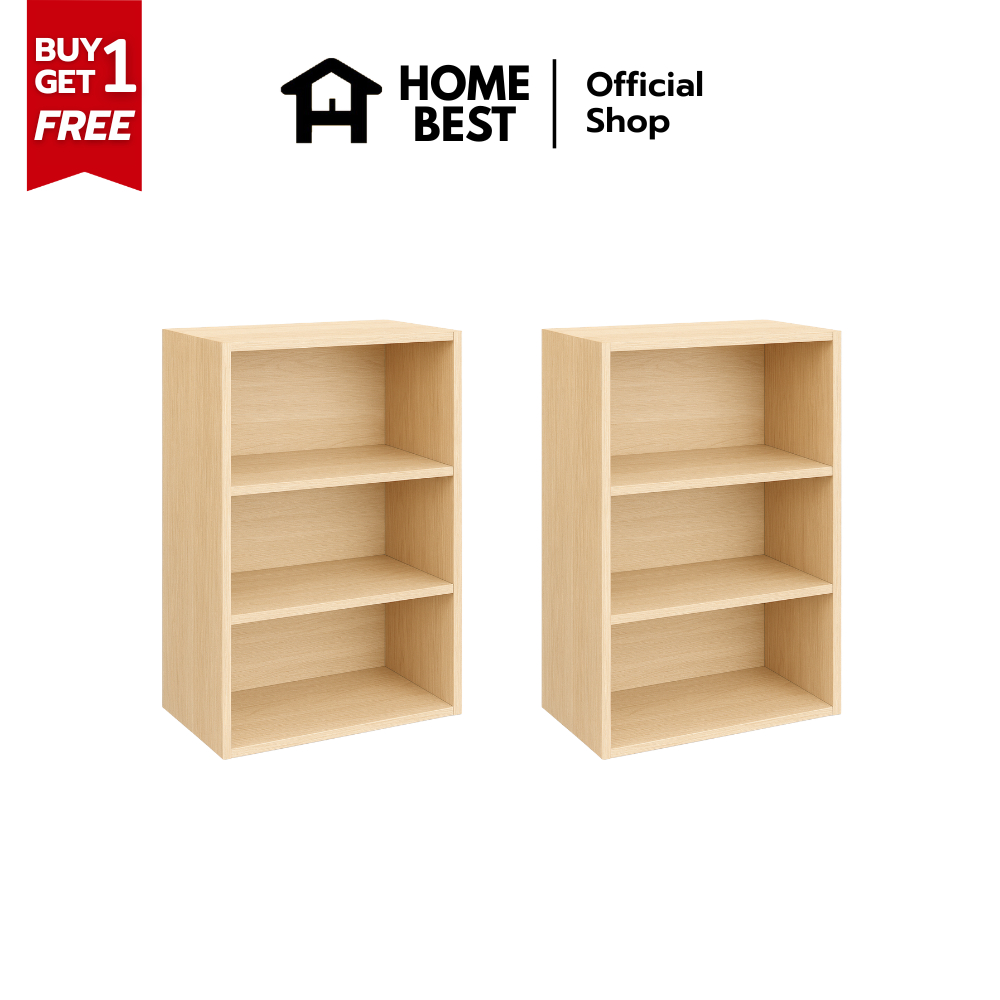[ ซื้อ 1 แถม 1 ] Home Best ชั้นวางของ 3 ชั้น ชั้นวางอเนกประสงค์ ชั้นวางหนังสือ สไตล์มินิมอล