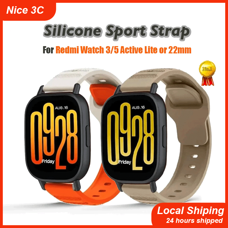 สายรัดซิลิโคนสำหรับ Redmi Watch 5 Active 5 Lite SmartWatch Sport สายนุ่มสำหรับ Redmi Watch 3 Active 3 Lite สายเปลี่ยน