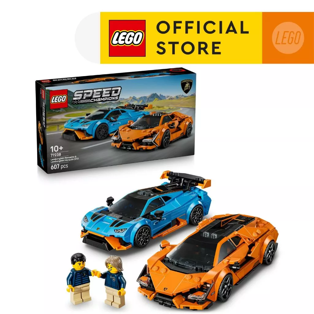 LEGO Speed Champions 77238 Lamborghini Revuelto & Huracán STO (607pcs.), Building Blocks, Kids Toy
