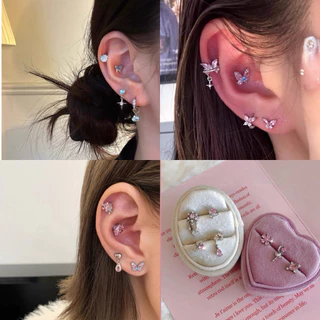 2/3🩷มีส่งด่วน🩷 (1ชิ้น) ต่างหูเงิน ต่างหูจิว จิวหู พร้อมส่งจากไทย