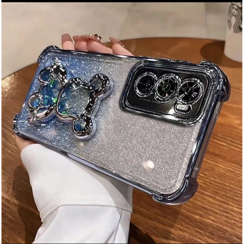 เคส กันกระแทกมุม ลายหมีตู้น้ำสำหรับรุ่น Vivo V40 V40pro Y21D V50 V60 V60lite V50lite เคส กริตเตอร์ หรูหรา น่ารัก TPU