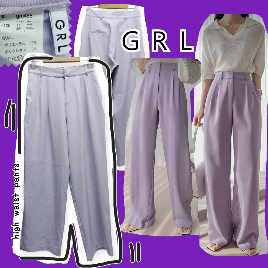 W53👾G R L~ กางเกงเอวสูงขายาว