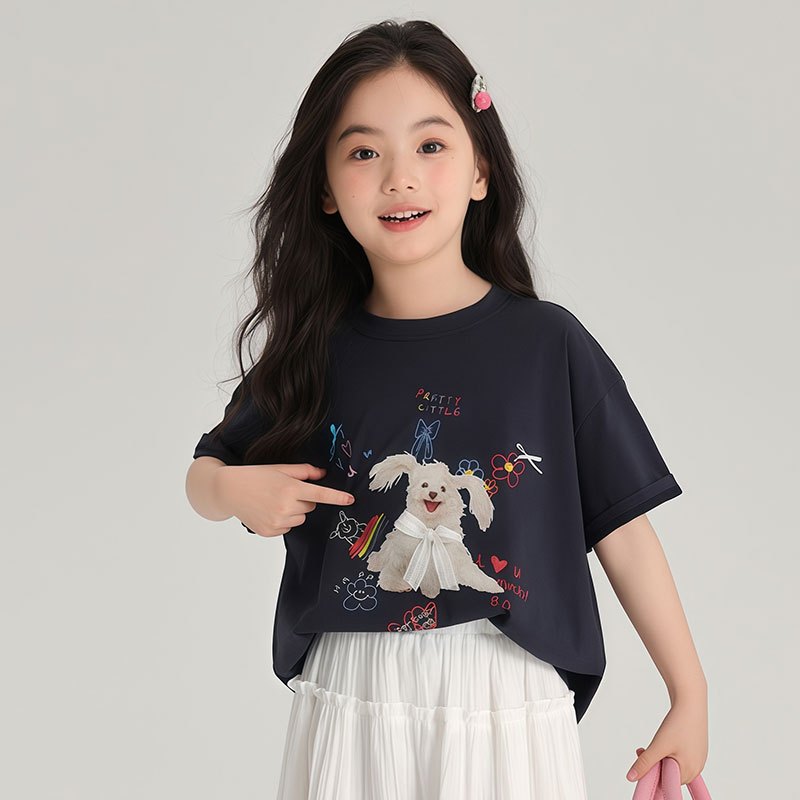 เสื้อเด็ก เสื้อยืดคอกลม แขนสั้น คุณหนู น่ารักก 2025 - รูปที่ 4