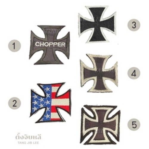 อาร์มผ้า อาร์มติดเสื้อ ตัวรีดติดเสื้อลาย(patch chopper cross) อาร์มรีด อาร์มตกแต่งเสื้อผ้า(patch cho