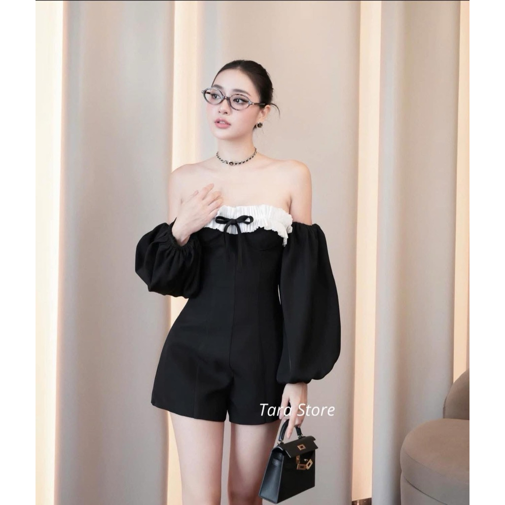 เดรสกางเกงเกาะอก แบรนด์ Tara store size L ของใหม่แพ็คถุง