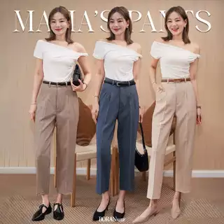 BORANwear – Mama’s Pants กางเกงแสล็คผู้หญิงทรงกระบอกเล็ก เอวสูง เนี้ยบสวยทุกมุม ใส่ทำงาน ใส่เที่ยว