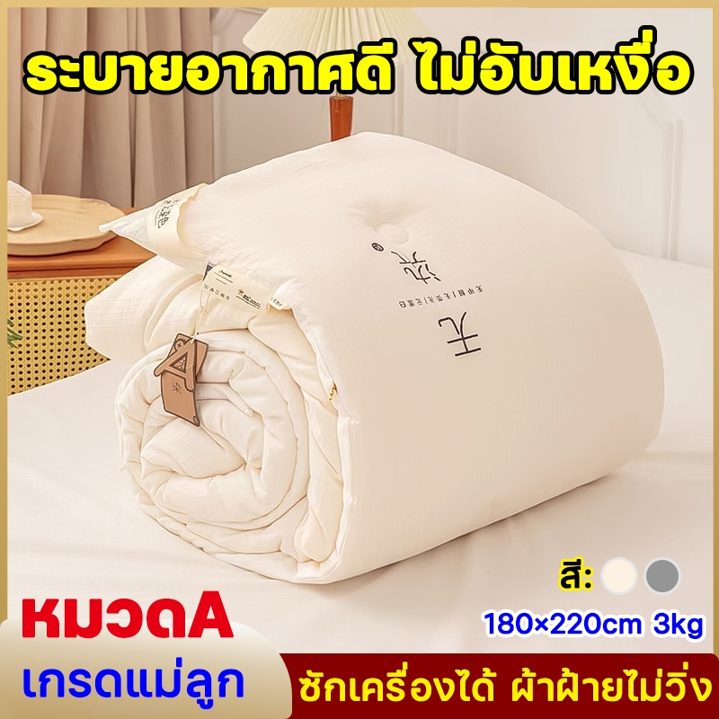 😴เยียวยาทุกความเหนื่อยล้า😴ผ้านวม ผ้าห่มนวม ผ้าห่มเย็น ญี่ปุ่น 6ฟุต คลาส A เส้นใยโกฐจุฬาลัมพา ขับไล่ยุงและกำจัด ikae