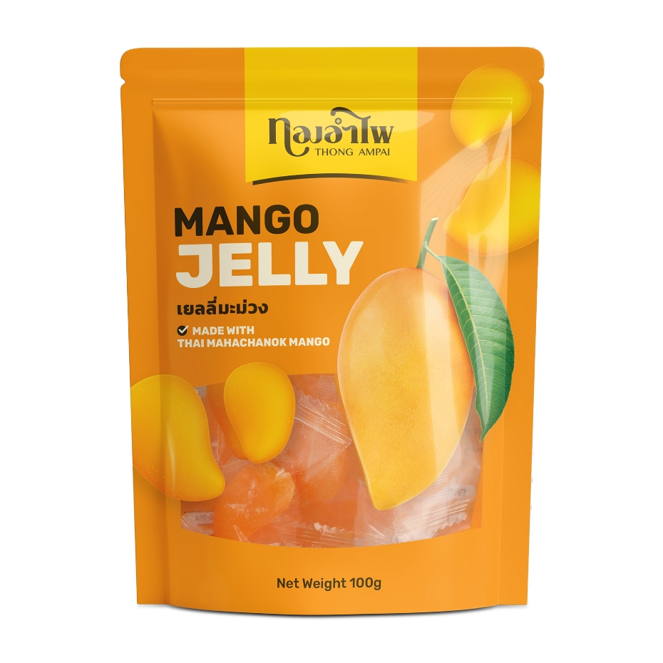 ทองอำไพ เยลลี่มะม่วง (รูปมะม่วง) 100 กรัม THONG AMPAI MANGO JELLY (MANGO) 100G