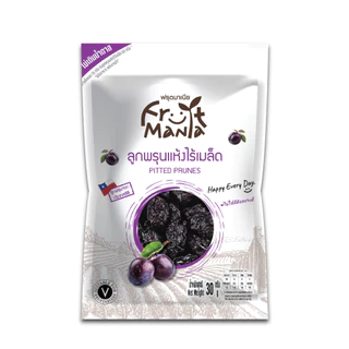 [แพ็คสุดคุ้ม 6 ซอง] FruitMania ฟรุตมาเนีย ลูกพรุนแห้งไร้เมล็ด 30 กรัม Pitted Prunes