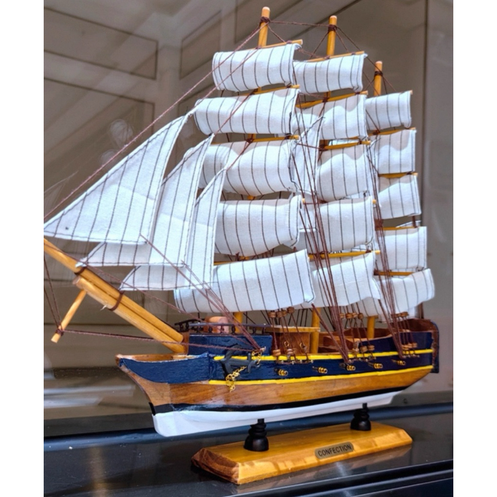 นำเข้าตกแต่ง ⛵️โมเดลเรือใบ Kuwait – งานไม้แท้หรูหรา สง่างามแบบอาหรับ 📏 ขนาด: 60 x 12 x 46 ซม.  Kuwai