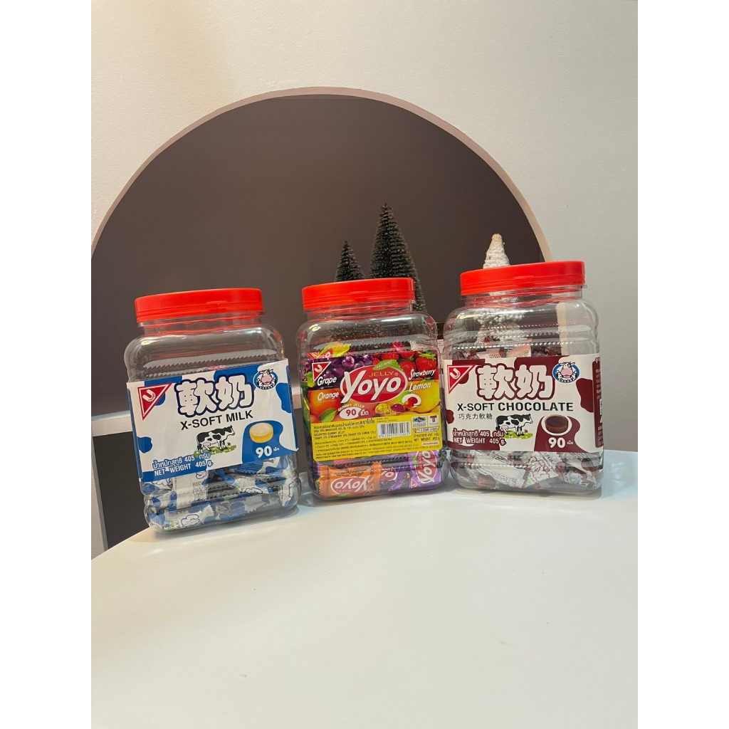⭐รุ่นกระปุก⭐ United ลูกอมซาการ่า&เยลลี่ Yoyo ลูกอมและเยลลี่เคี้ยวหนึบหนับ (90ชิ้น /กระปุก)
