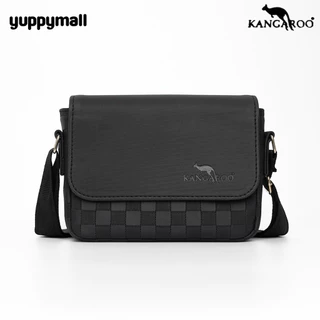 กระเป๋าสะพายข้าง จิงโจ้ หนัง PU ลายตารางฝาเรียบ ขนาด 8.5 นิ้ว Made in Thailand