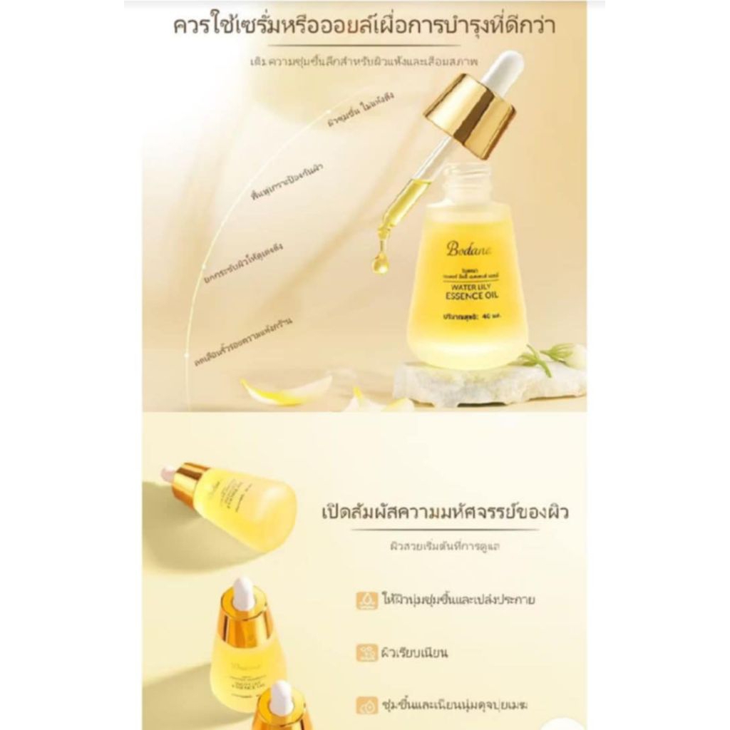✨🌟Bodana 🌟 โบดานา วอเตอร์ ออยล์บำรุงผิวหน้า จากดอกบัวขาว 40 ml. - รูปที่ 2