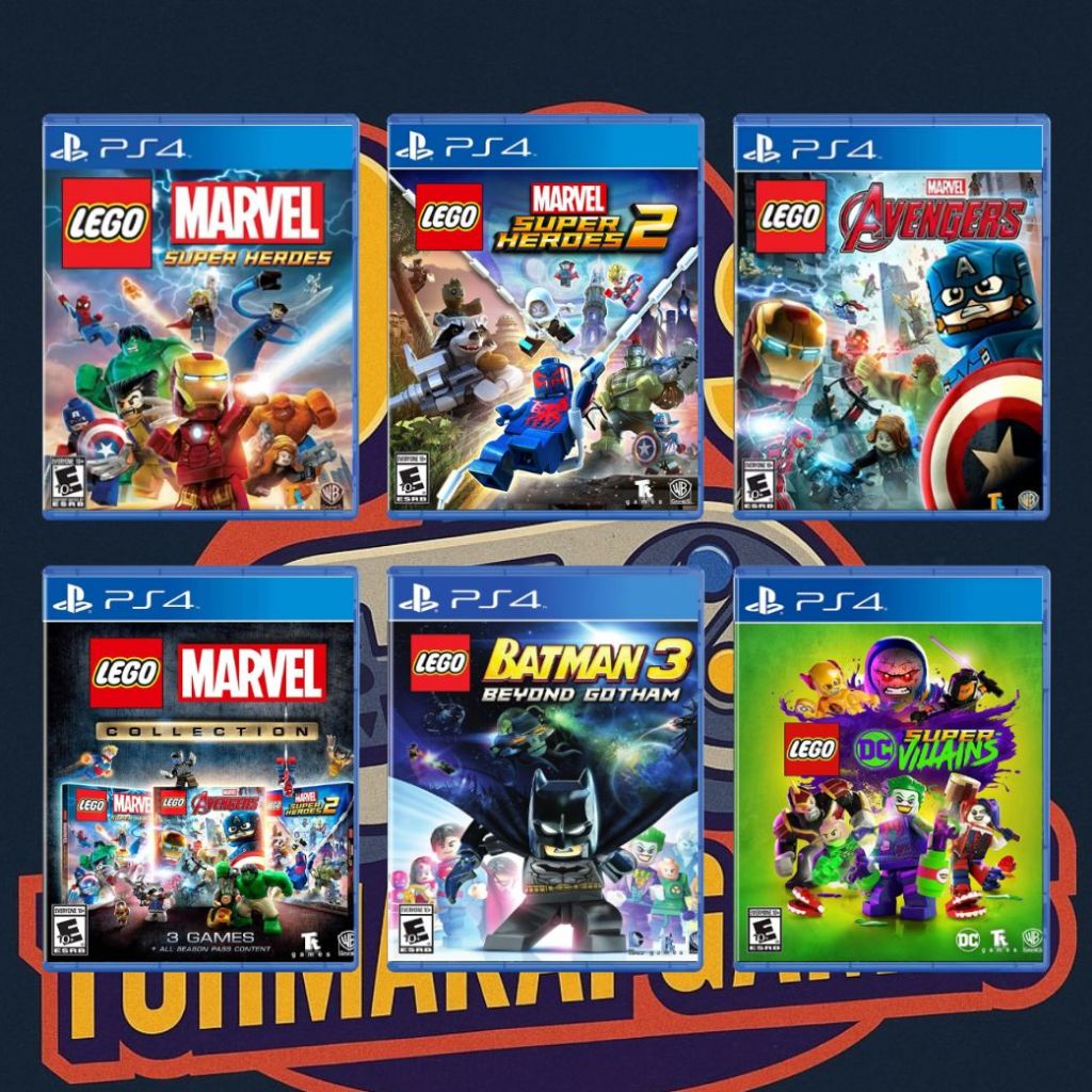(มือ2) แผ่นเกม PS4 : LEGO Marvel Super Heroes/Marvel's Avengers/Marvel Collection/Lego Batman