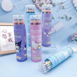 สีไม้ ดินสอสี 12สี 24 สี พร้อมกบเหลา ลายการ์ตูน