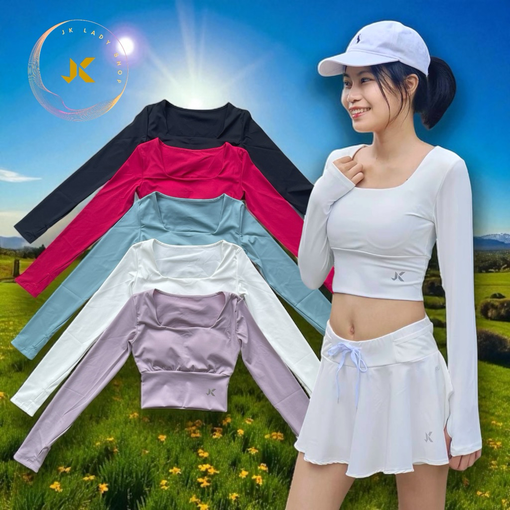 เสื้อครอปแขนยาวดีไซน์เรียบหรู พร้อมฟองน้ำในตัว – โปรปัง