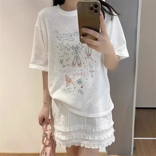 พร้อมส่ง Sweet & Comfy Heavenly Over size T-Shirt ตัวนี้น่ารัก🎀🩰 ผ้านิ่มจริง ใส่สบายมากก (ภาพถ่ายจากสินค้าจริงค่ะ)