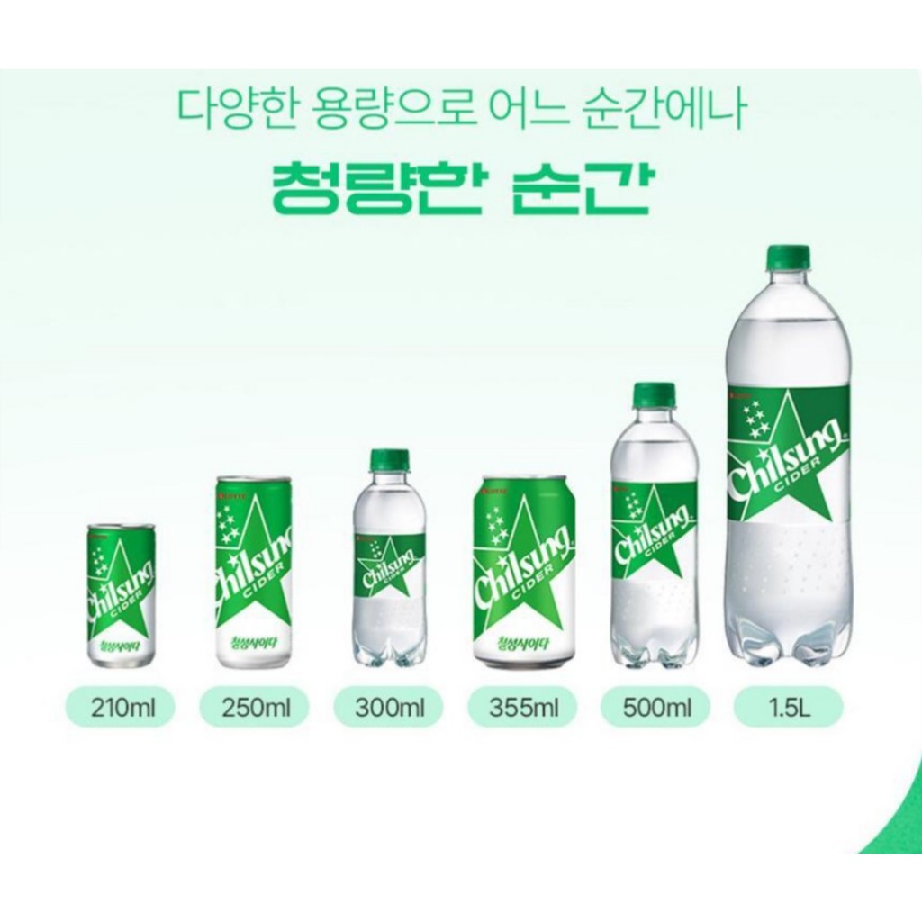 พร้อมส่ง 칠성사이다 ไซเดอร์ สไปร์เกาหลี Lotte Chilsung Cider 355 ml. - รูปที่ 4