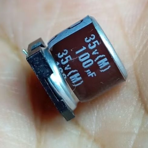 10 ตัว C 100uF 35V Nichicon E-Cap WT Series SMD Electrolytic Capacitor ตัวเก็บประจุ เกรดดี -55°C to +105°C,
