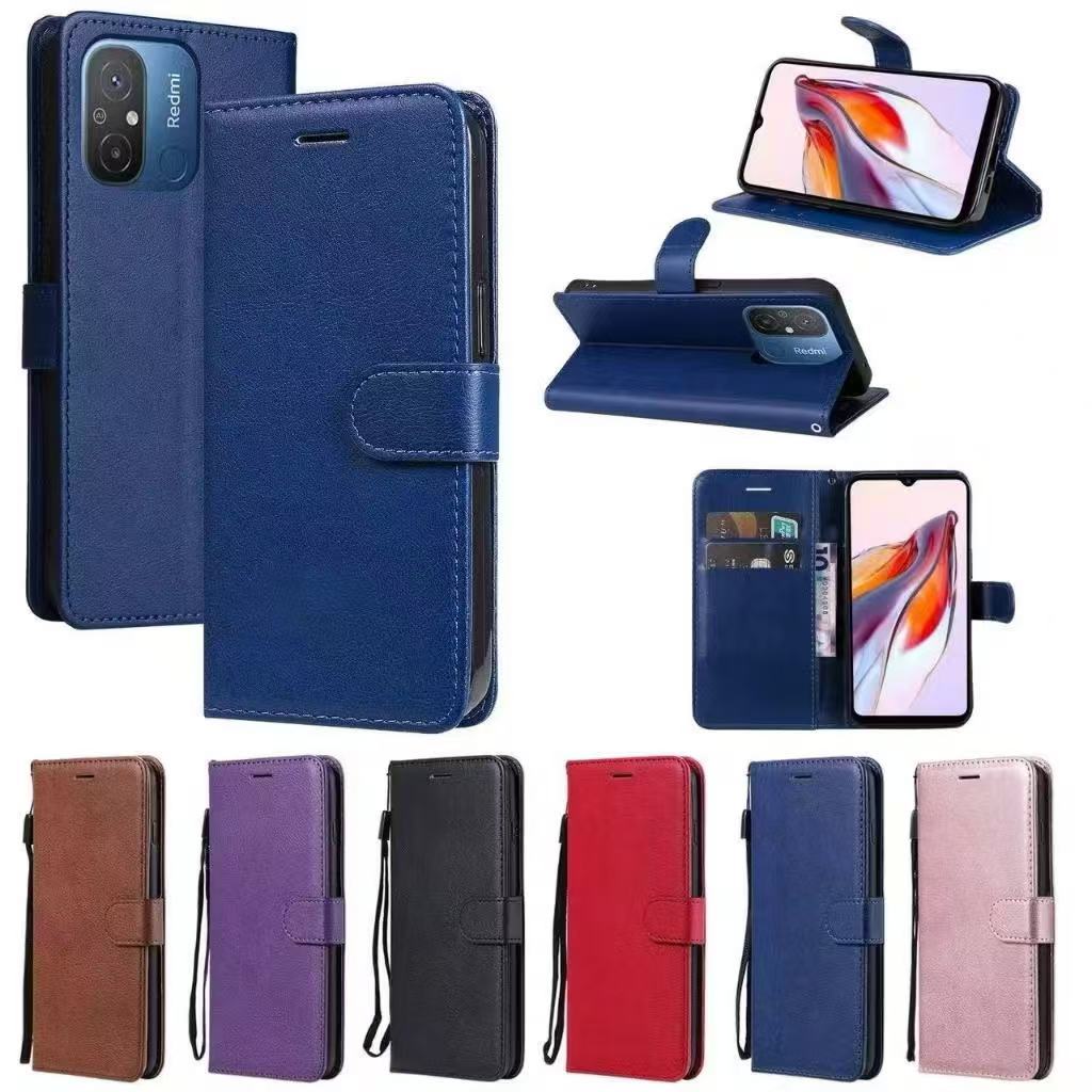 เคสฝาพับหนัง มีล็อค สำหรับ Xiaomi Redmi 12 12C Redmi 9A 9C 9T Redmi 10 10A 10C Redmi 8 8A Poco F3เคสมีแม่เหล็ก